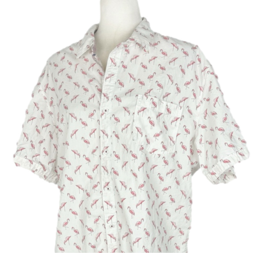 Michael Brandon pink flamingo shirt